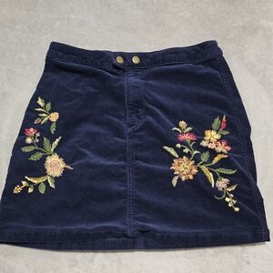 Mossimo Target Corduroy Embroidered Mini Skirt Size 2